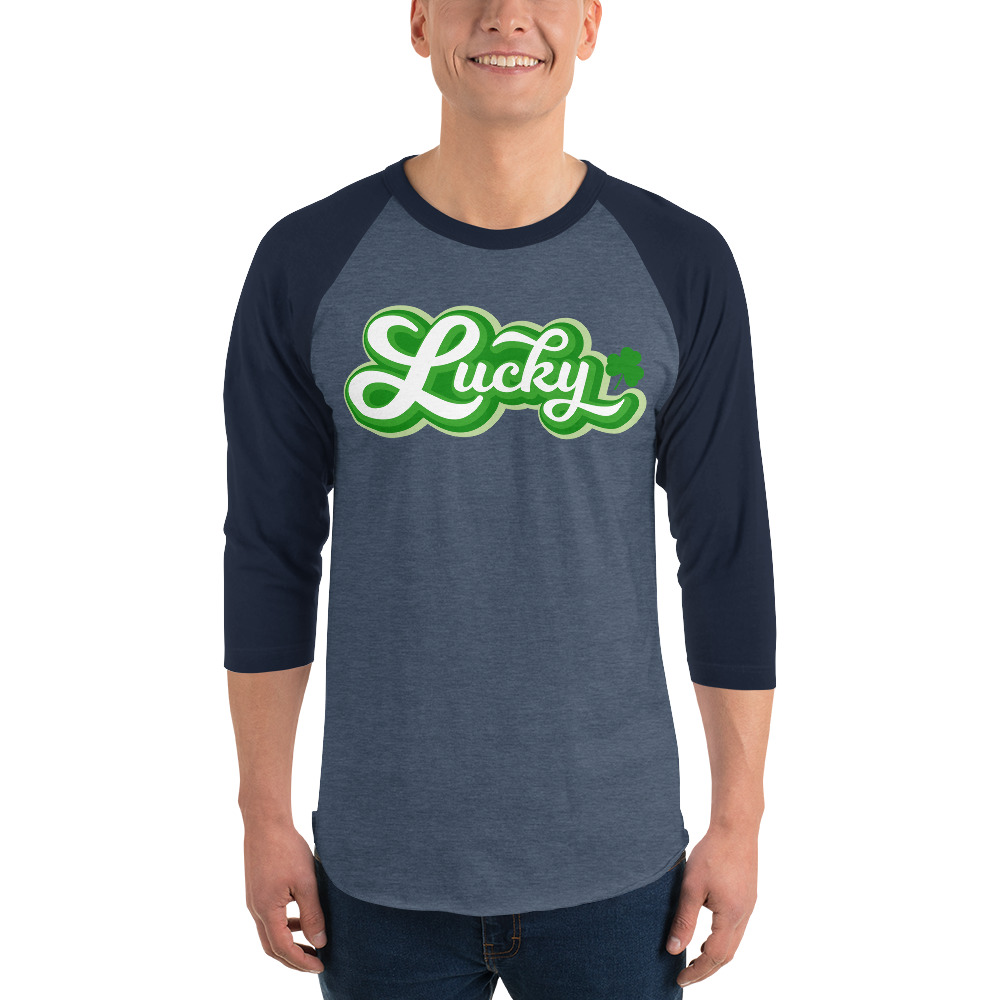 st. patrick's day 3/4 sleeve raglan shirt