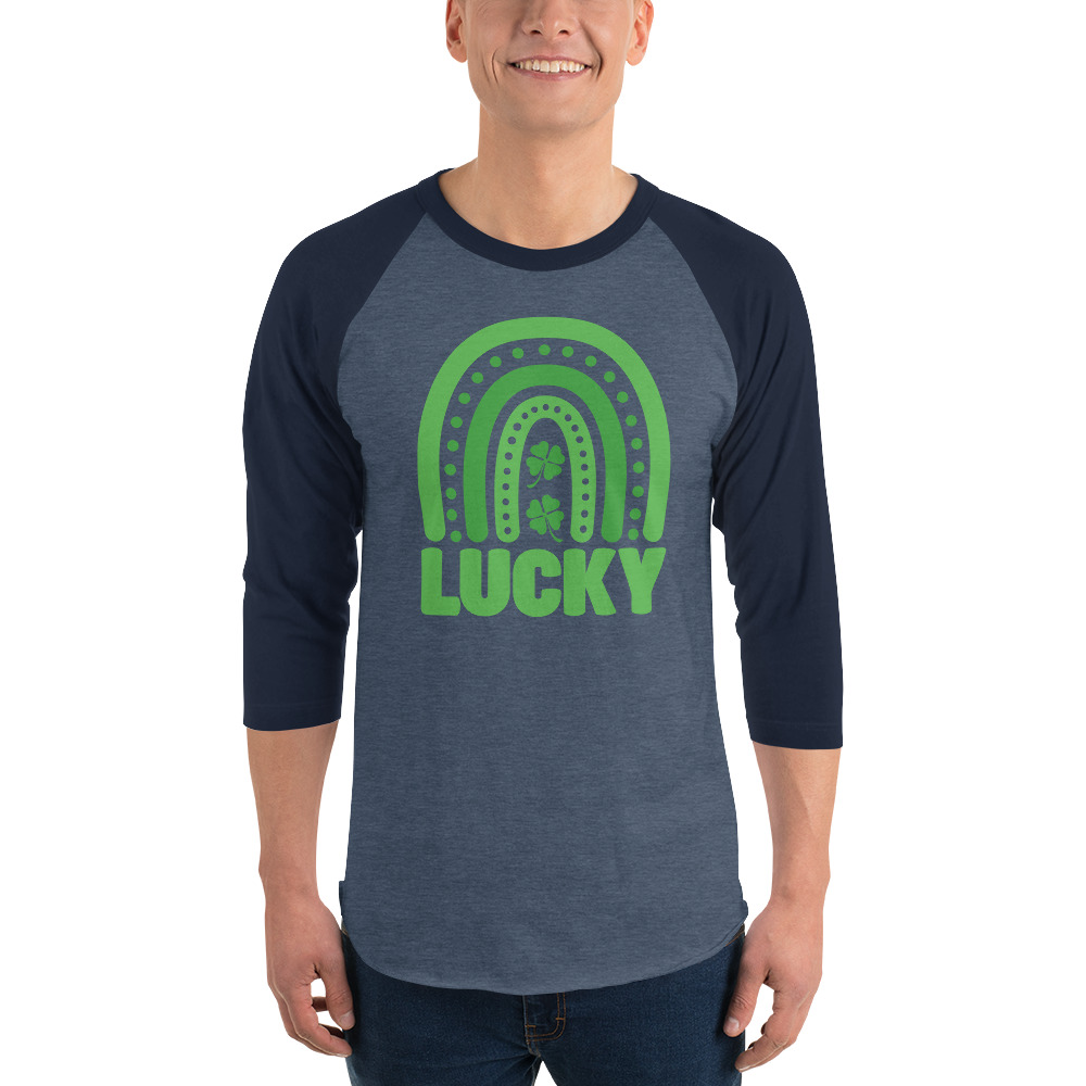 st. patrick's day 3/4 sleeve raglan shirt