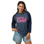 happy easter 3/4 sleeve raglan shirt