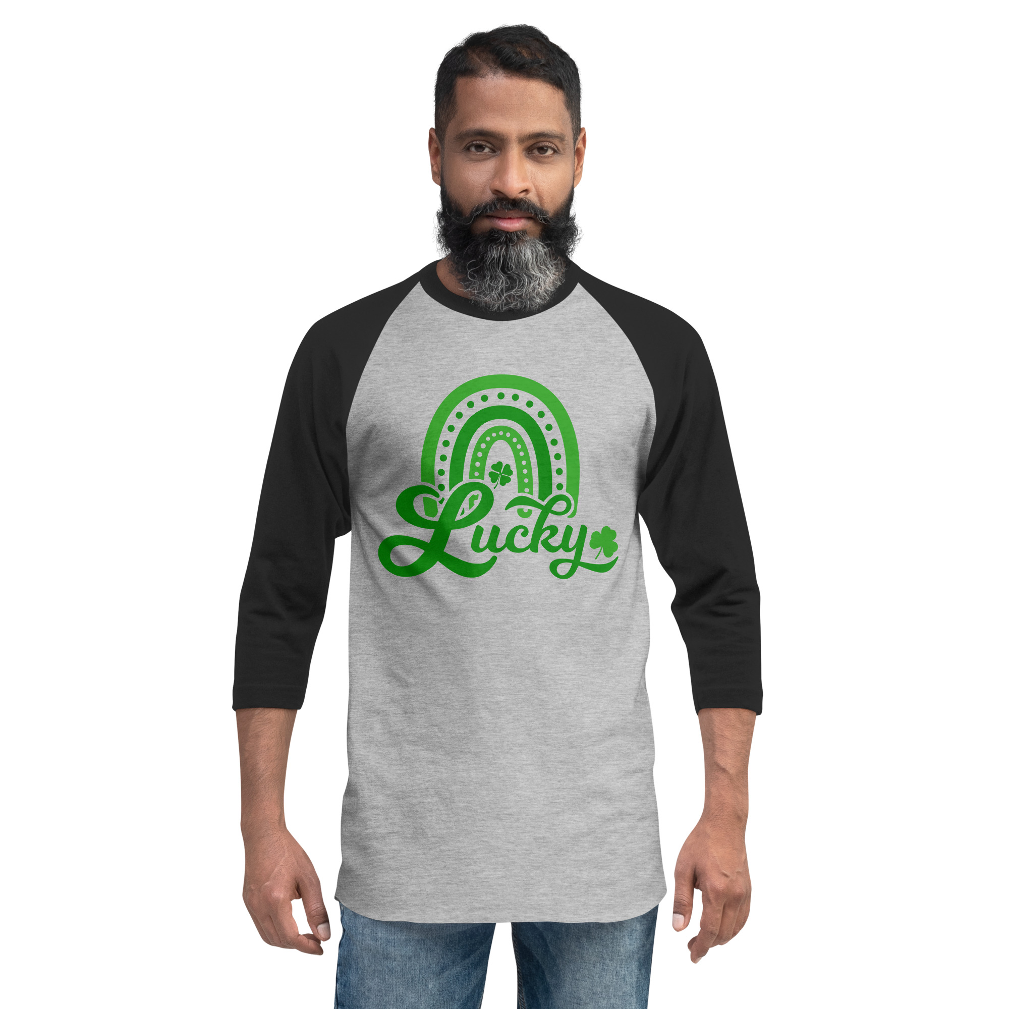 st. patrick's day 3/4 sleeve raglan shirt