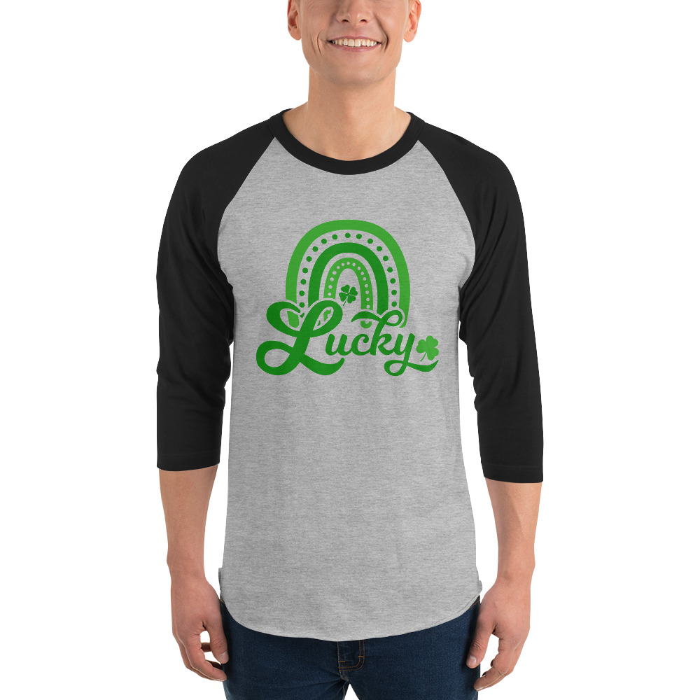 st. patrick's day 3/4 sleeve raglan shirt