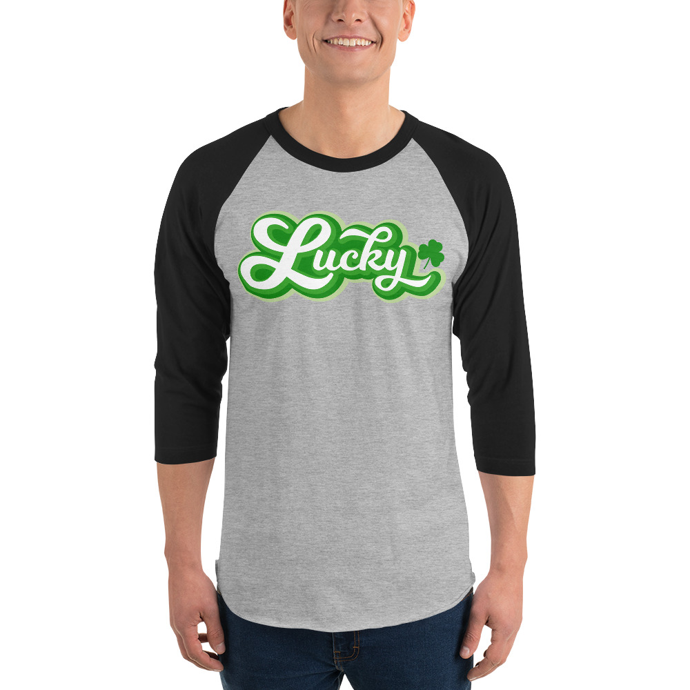 st. patrick's day 3/4 sleeve raglan shirt