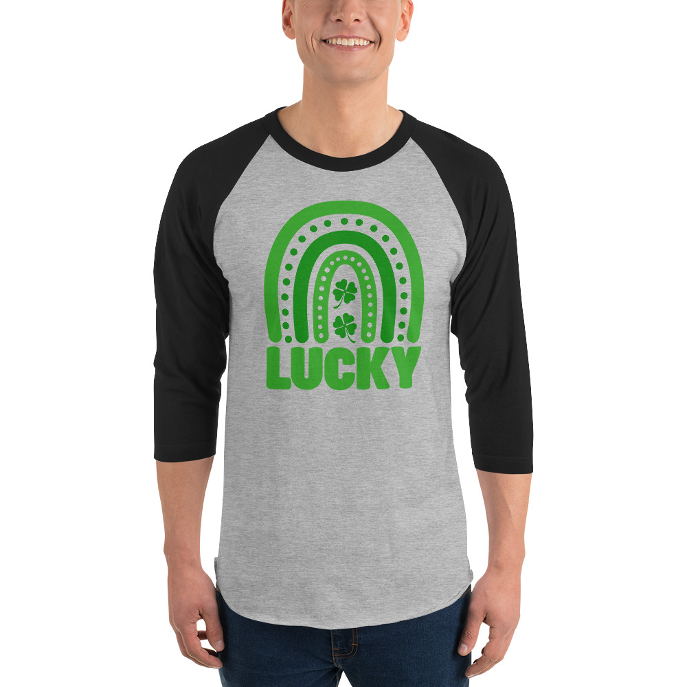 st. patrick's day 3/4 sleeve raglan shirt