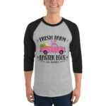 easter farm fresh truck 3/4 sleeve raglan shirt