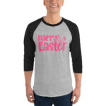 happy easter 3/4 sleeve raglan shirt