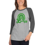st. patrick's day 3/4 sleeve raglan shirt