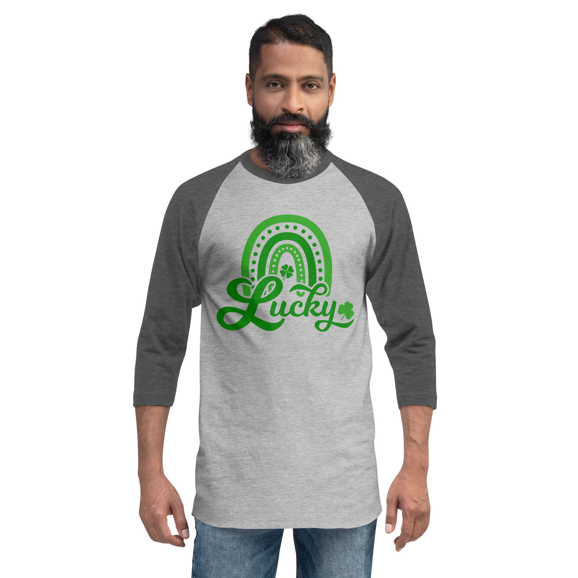 st. patrick's day 3/4 sleeve raglan shirt