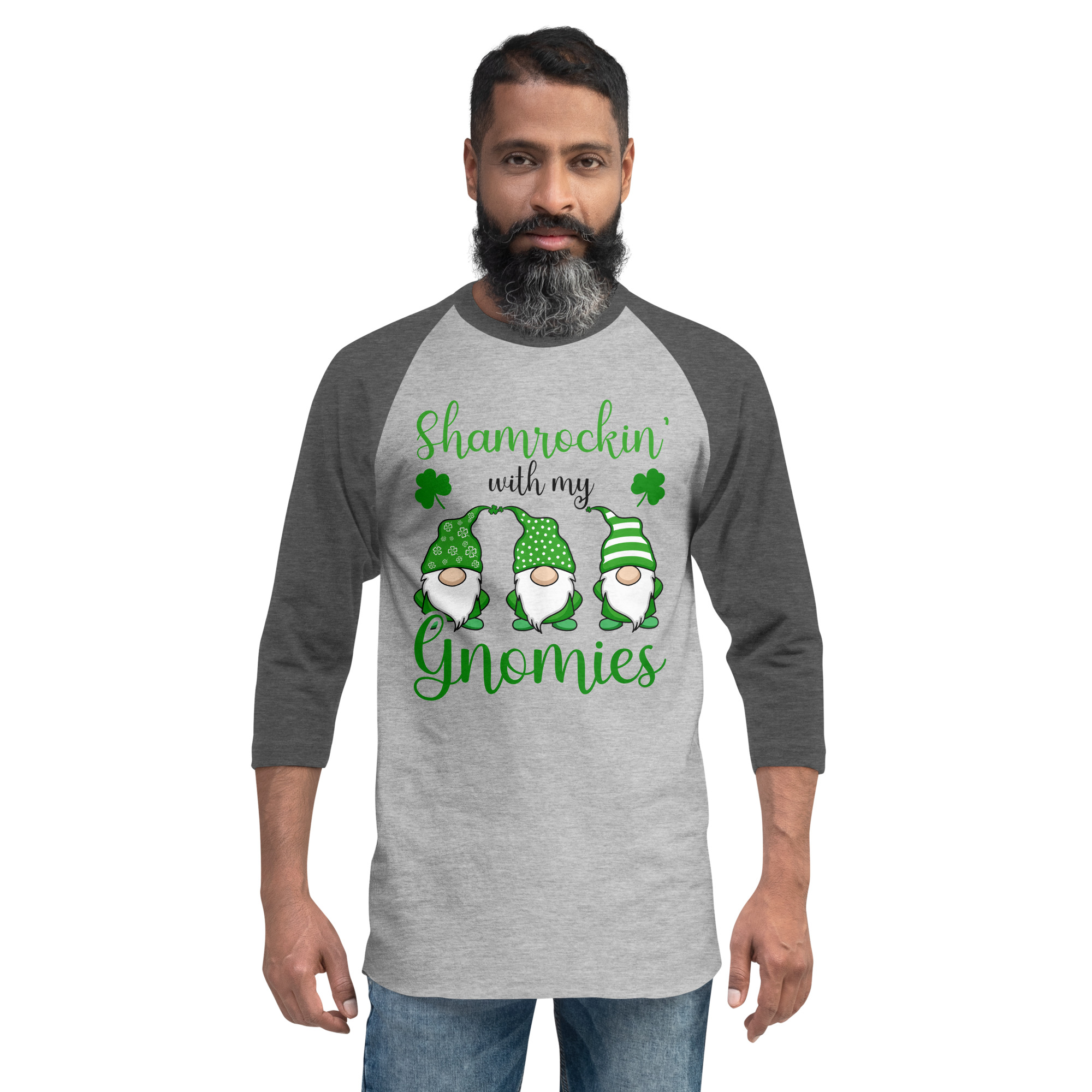 st. patrick's day 3/4 sleeve raglan shirt