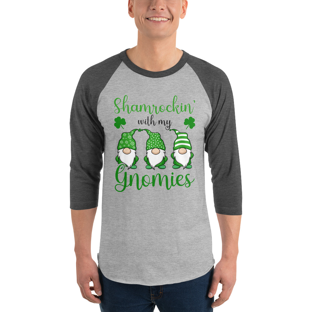 st. patrick's day 3/4 sleeve raglan shirt