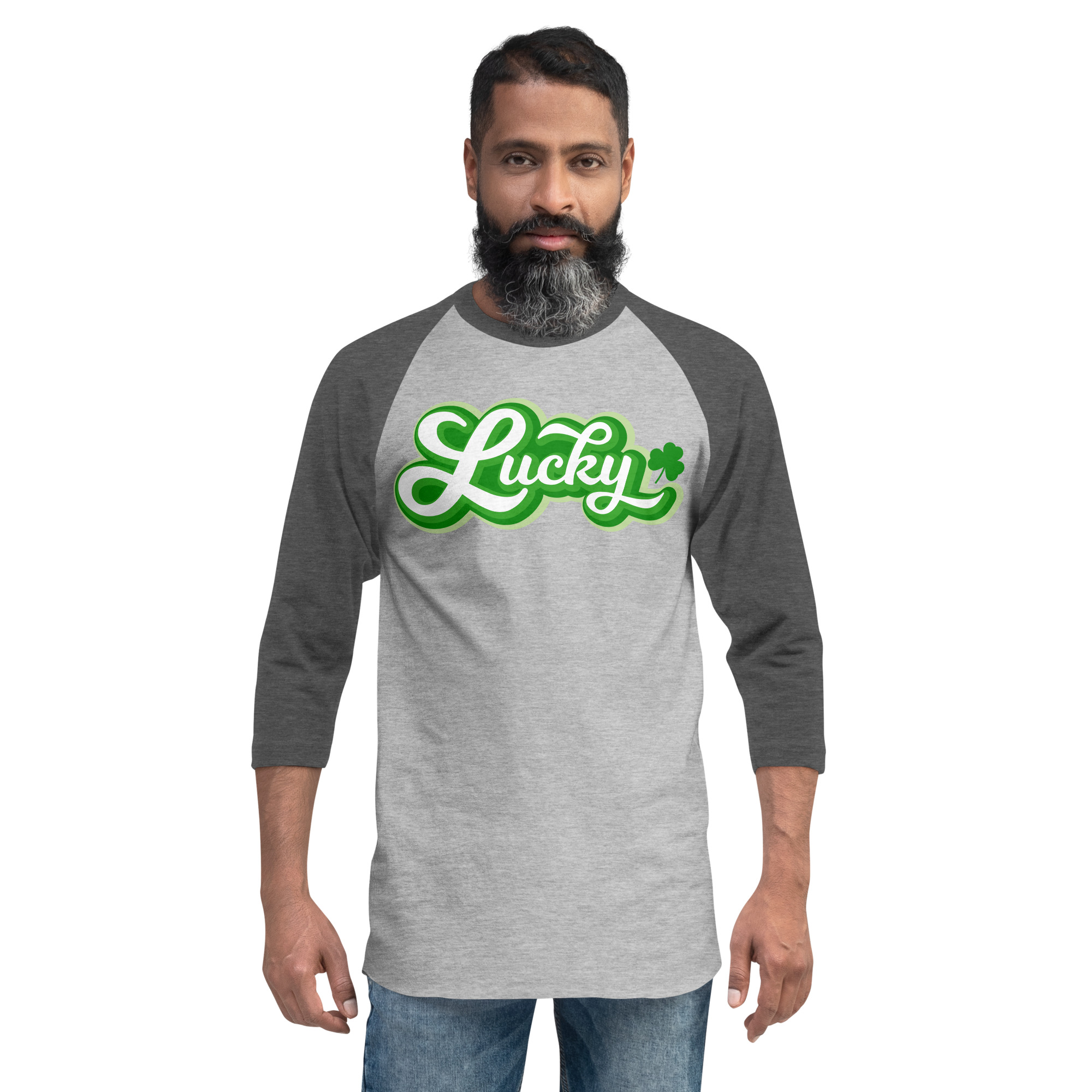 st. patrick's day 3/4 sleeve raglan shirt