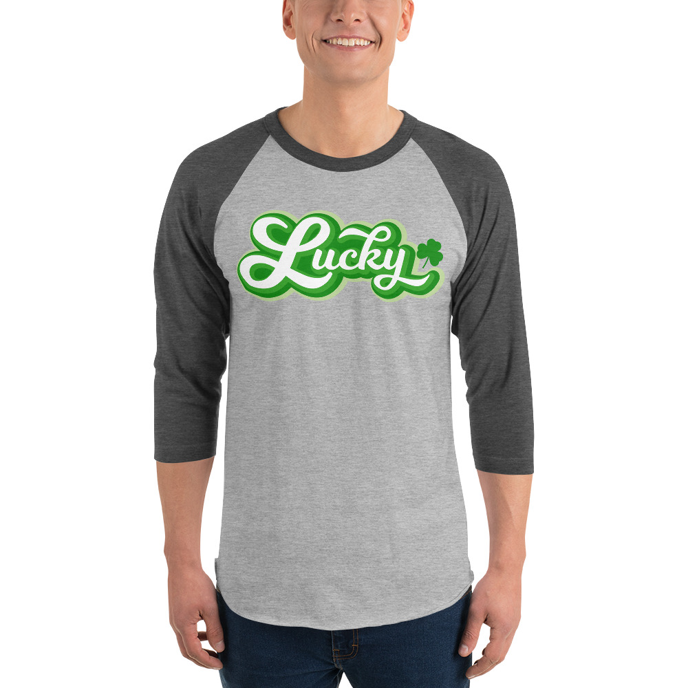 st. patrick's day 3/4 sleeve raglan shirt