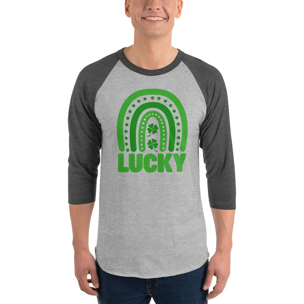 st. patrick's day 3/4 sleeve raglan shirt