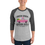 easter farm fresh truck 3/4 sleeve raglan shirt