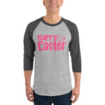 happy easter 3/4 sleeve raglan shirt