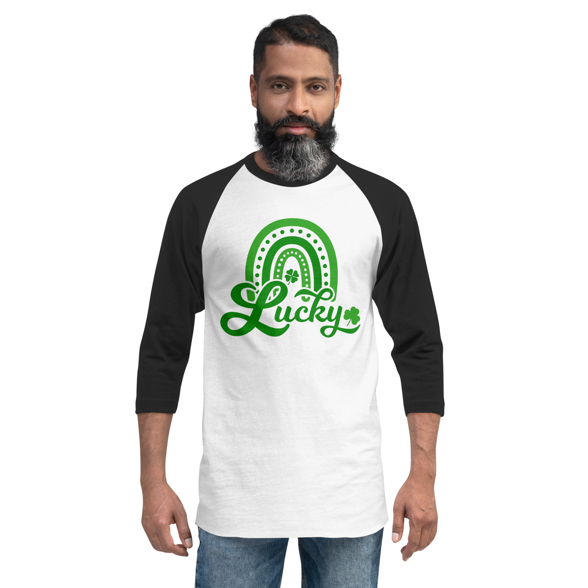 st. patrick's day 3/4 sleeve raglan shirt