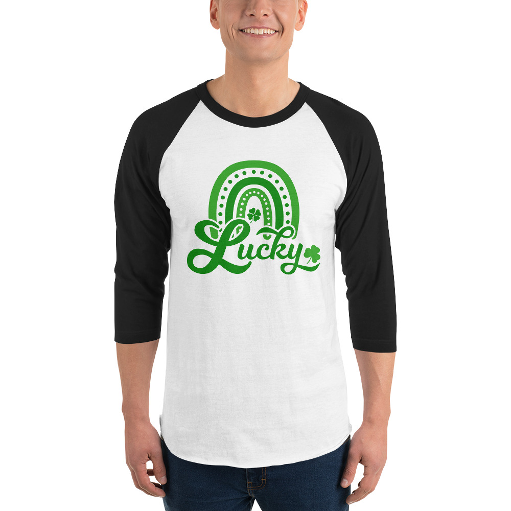 st. patrick's day 3/4 sleeve raglan shirt