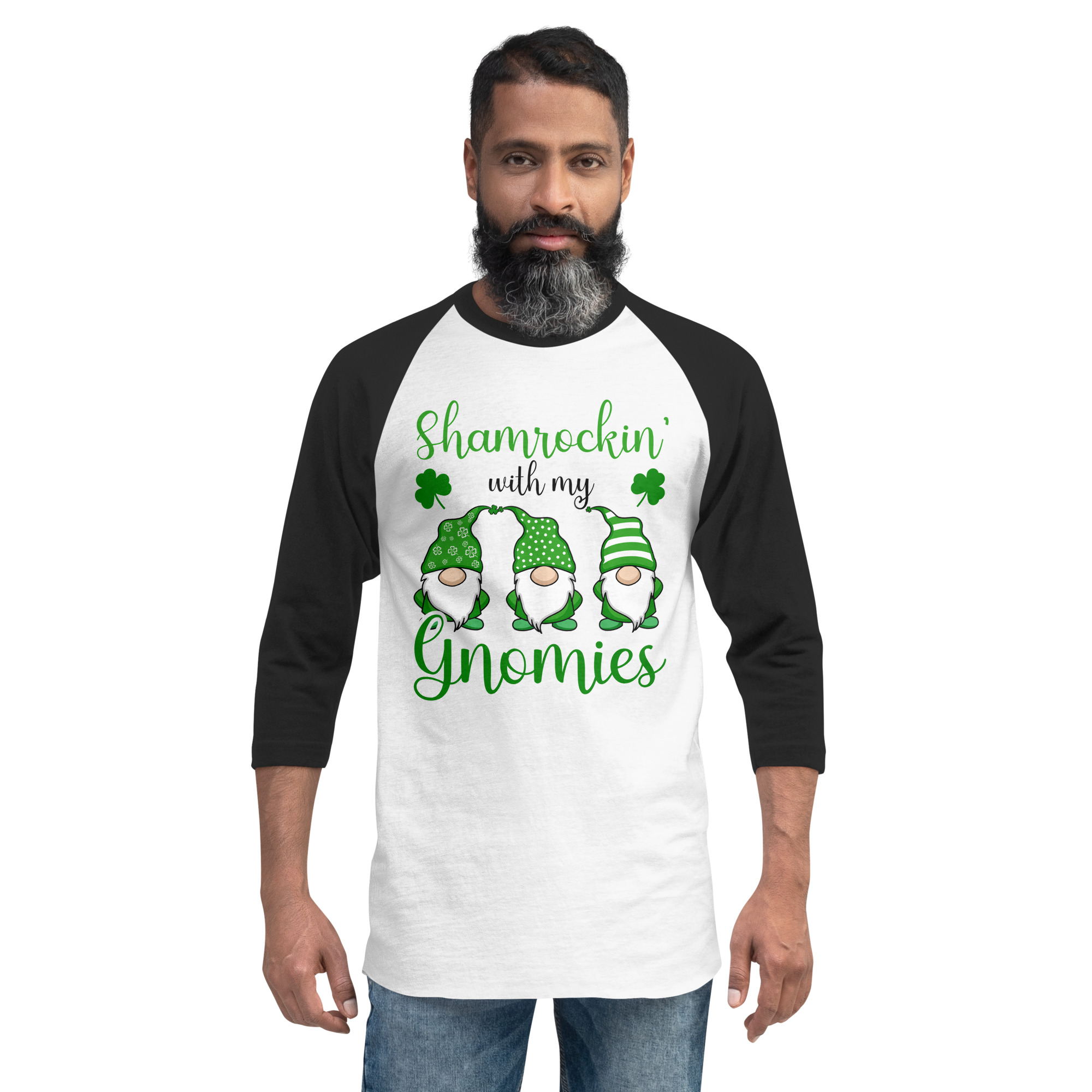 st. patrick's day 3/4 sleeve raglan shirt