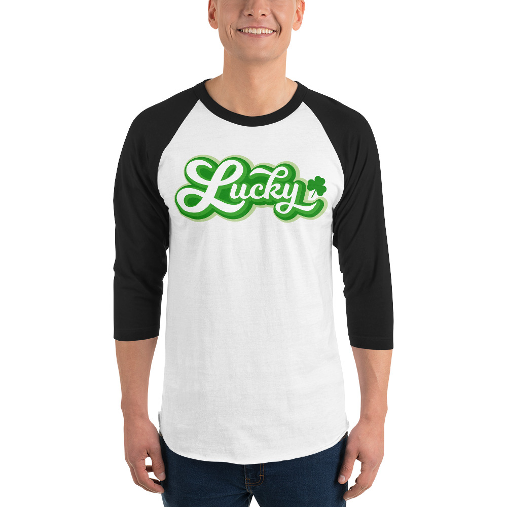 st. patrick's day 3/4 sleeve raglan shirt