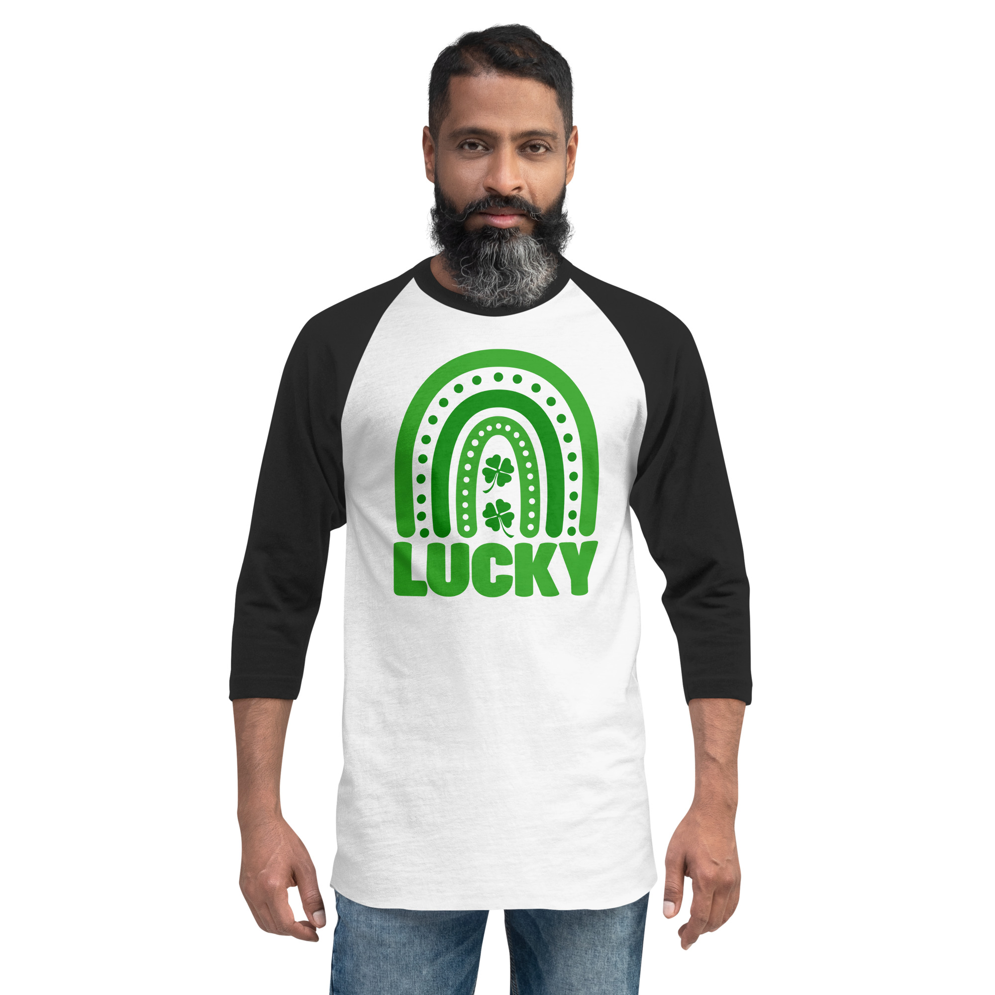 st. patrick's day 3/4 sleeve raglan shirt