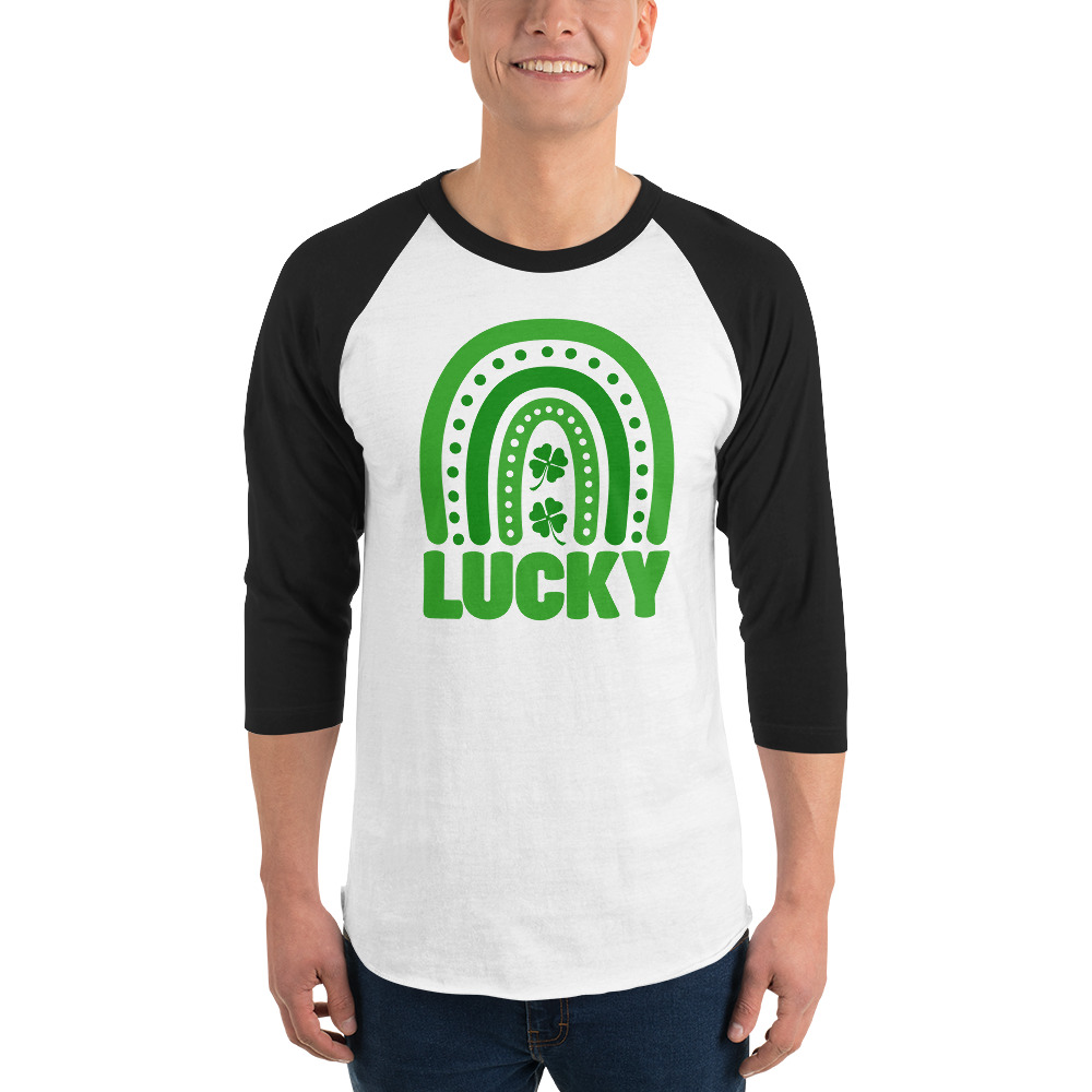 st. patrick's day 3/4 sleeve raglan shirt