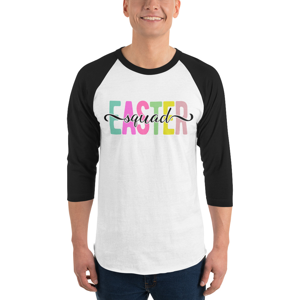 easter squad 3/4 sleeve raglan shirt