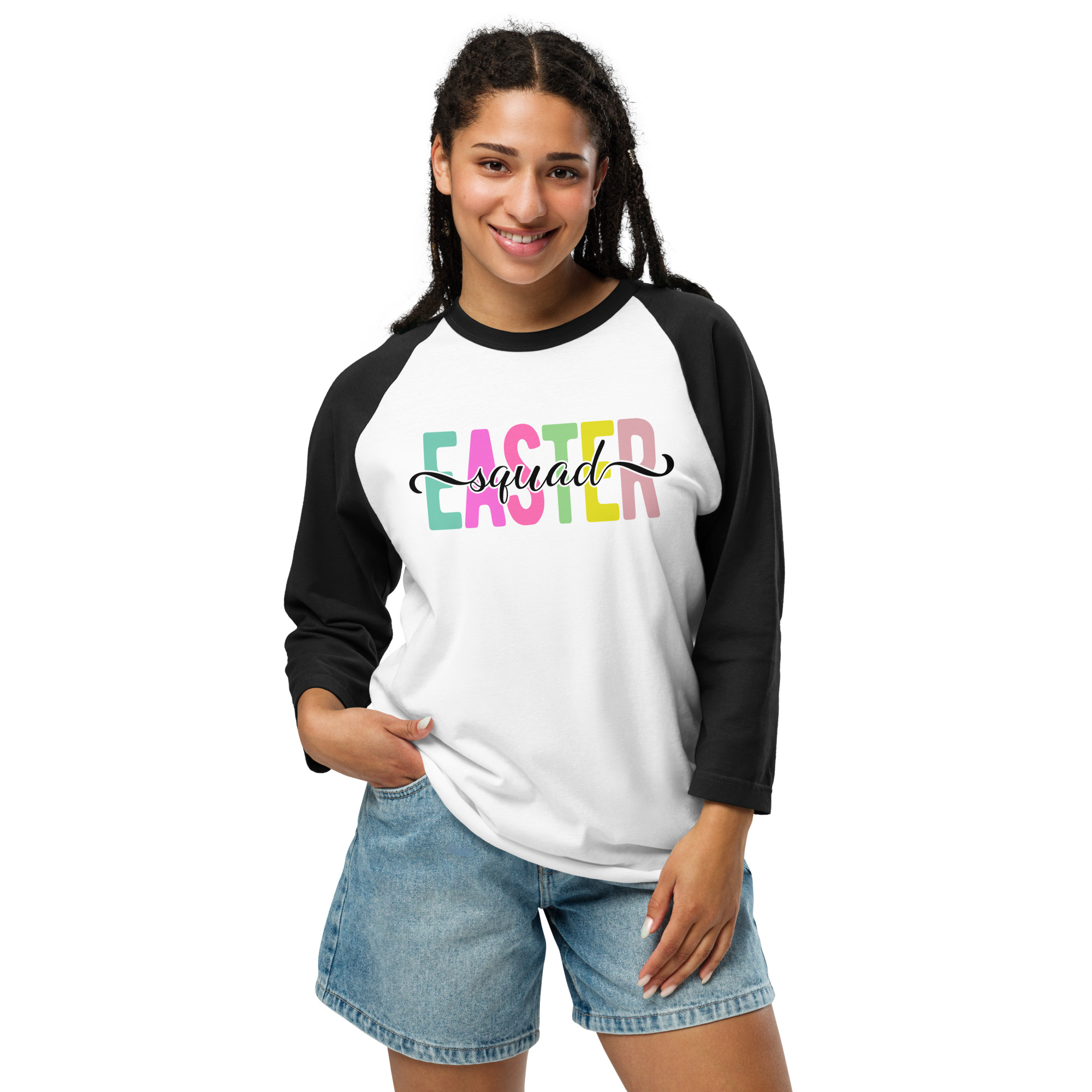 easter squad 3/4 sleeve raglan shirt