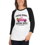 easter farm fresh truck 3/4 sleeve raglan shirt