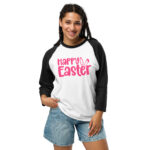 happy easter 3/4 sleeve raglan shirt