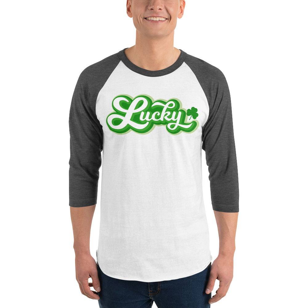st. patrick's day 3/4 sleeve raglan shirt