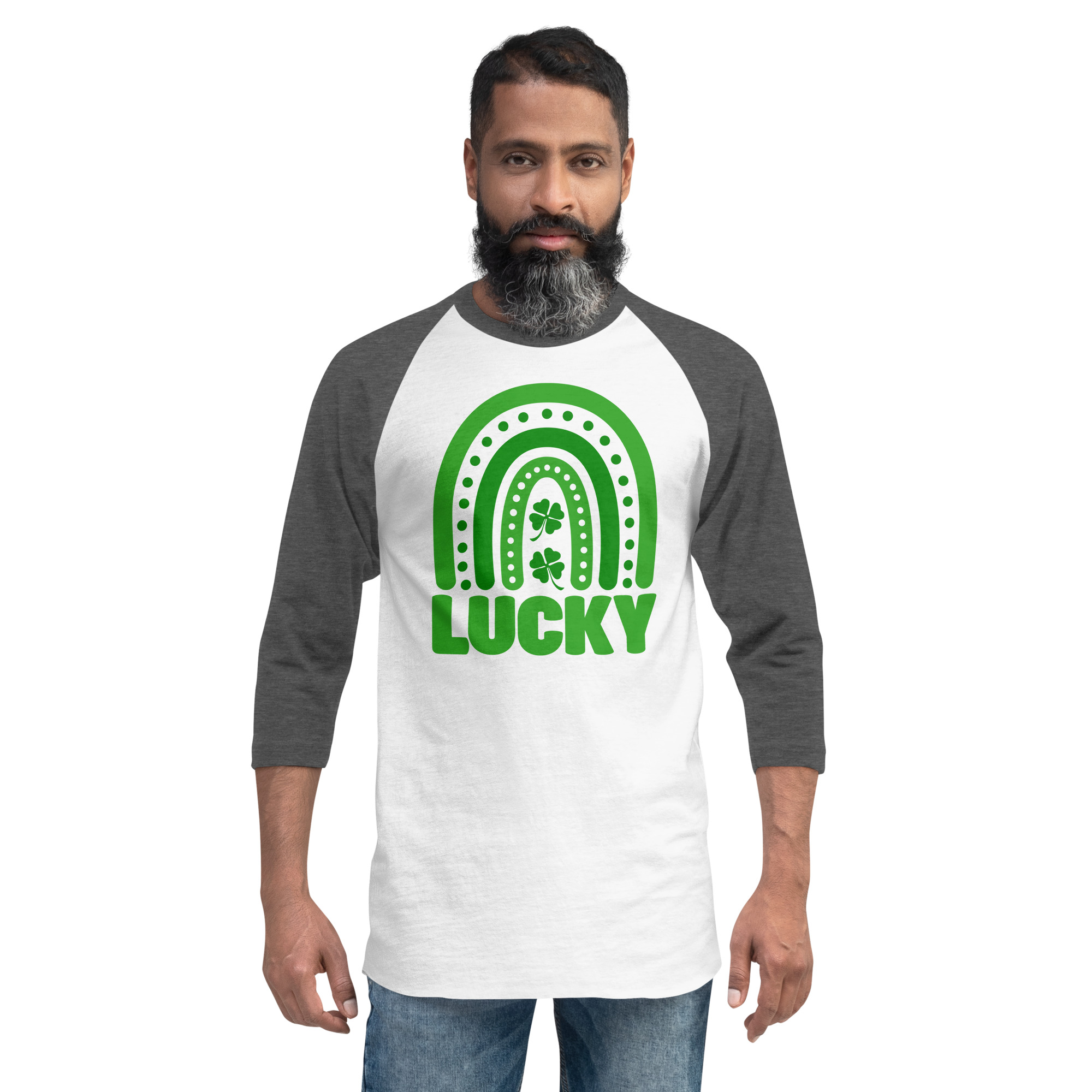 st. patrick's day 3/4 sleeve raglan shirt