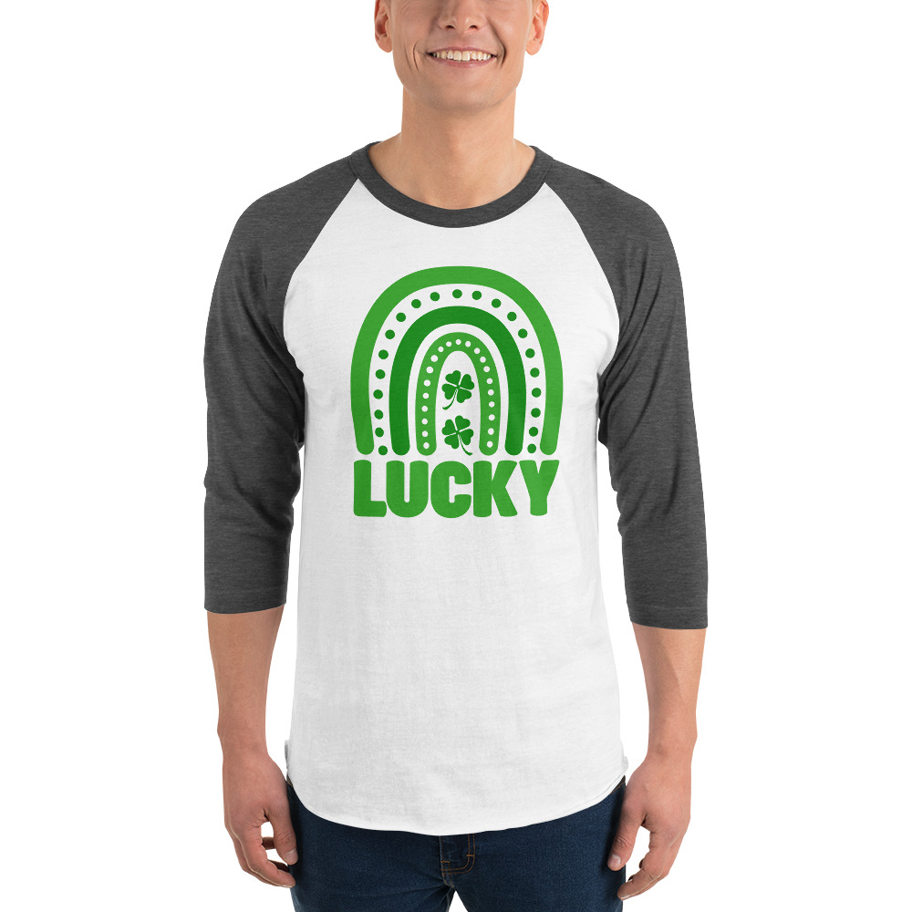 st. patrick's day 3/4 sleeve raglan shirt