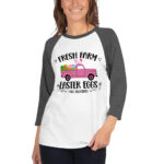 easter farm fresh truck 3/4 sleeve raglan shirt