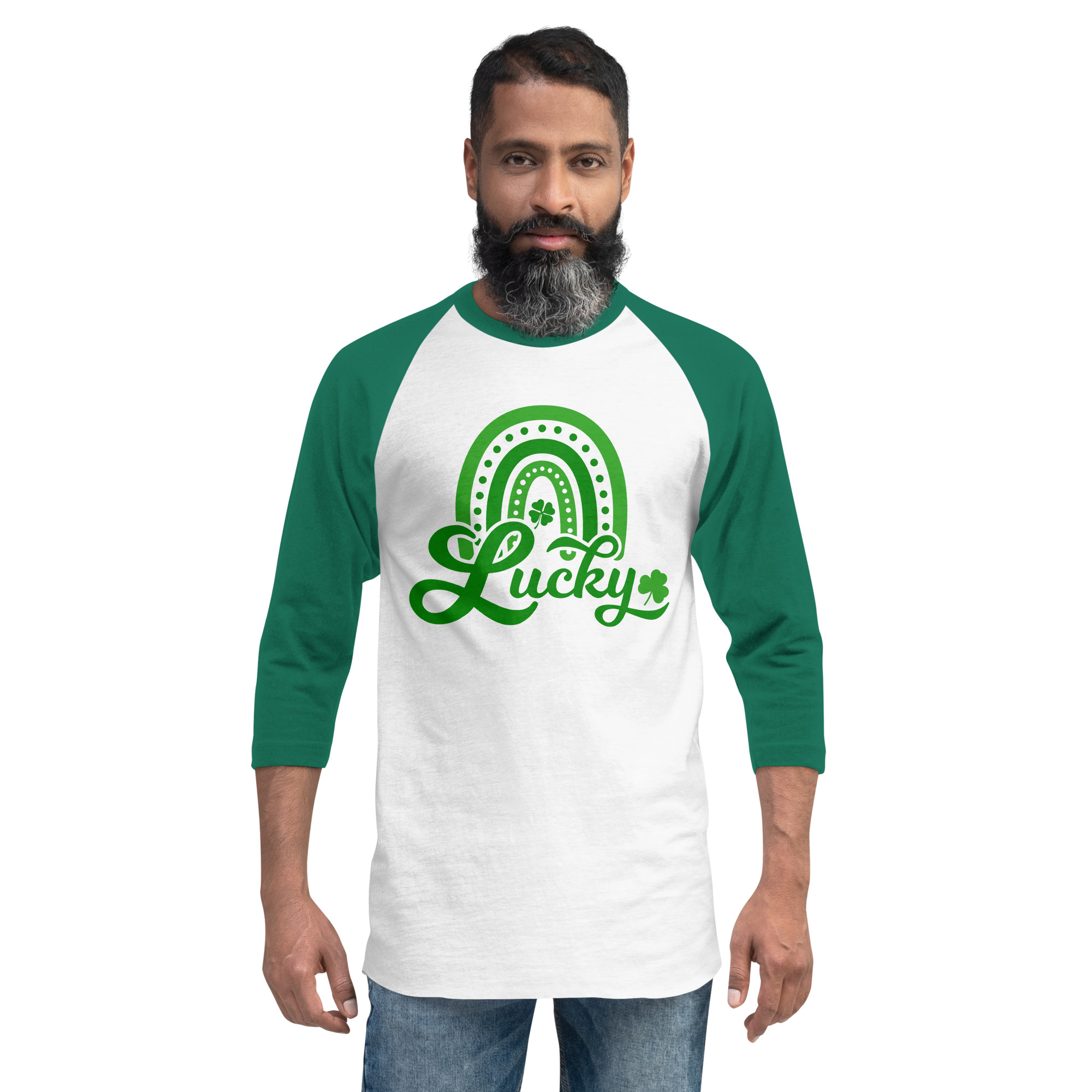 st. patrick's day 3/4 sleeve raglan shirt