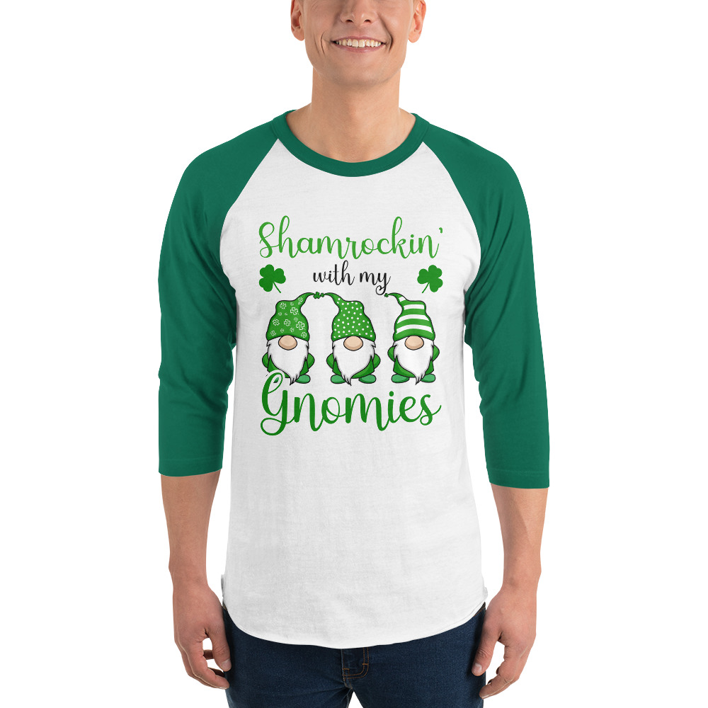 st. patrick's day 3/4 sleeve raglan shirt