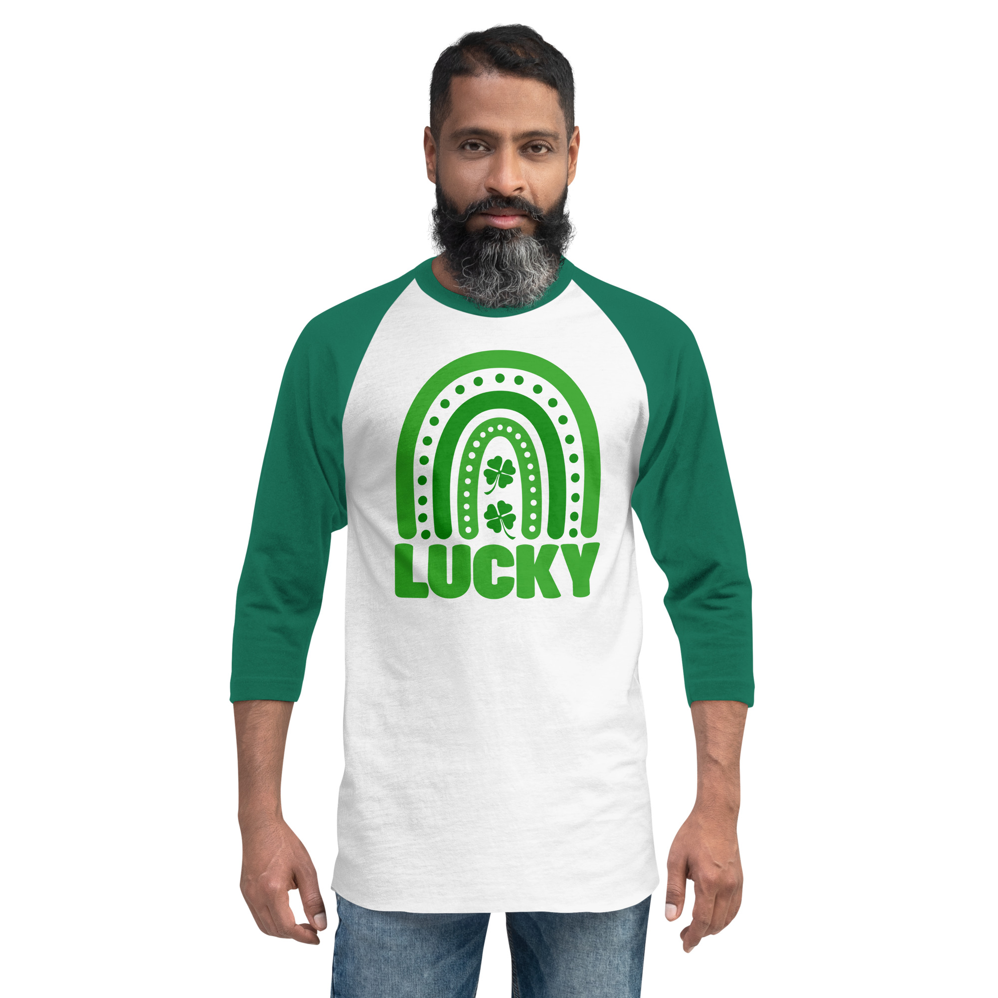 st. patrick's day 3/4 sleeve raglan shirt