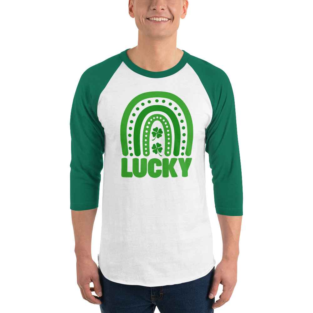 st. patrick's day 3/4 sleeve raglan shirt