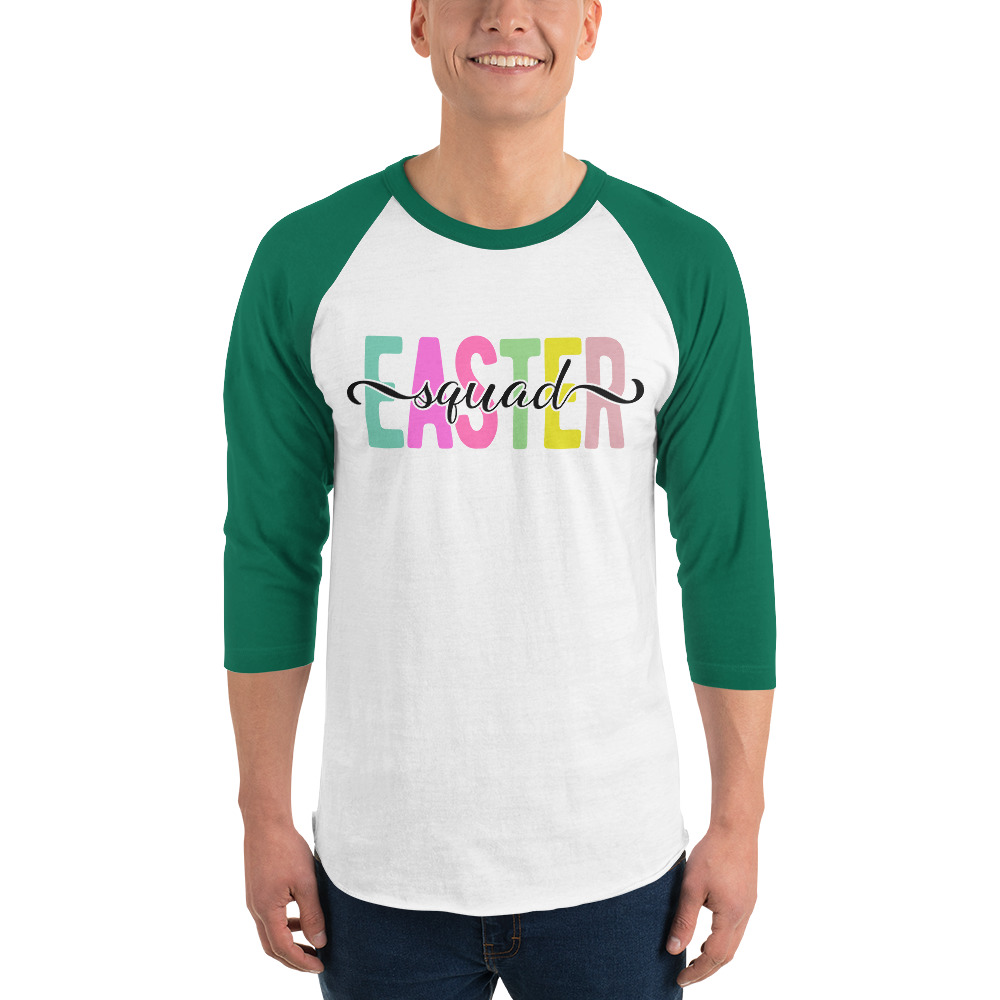 easter squad 3/4 sleeve raglan shirt