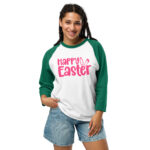 happy easter 3/4 sleeve raglan shirt