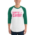 happy easter 3/4 sleeve raglan shirt