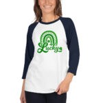 st. patrick's day 3/4 sleeve raglan shirt