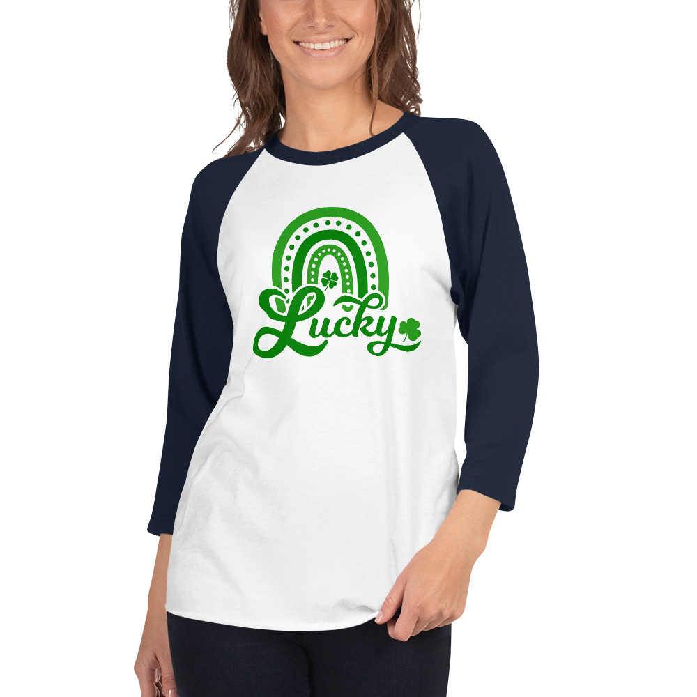 st. patrick's day 3/4 sleeve raglan shirt