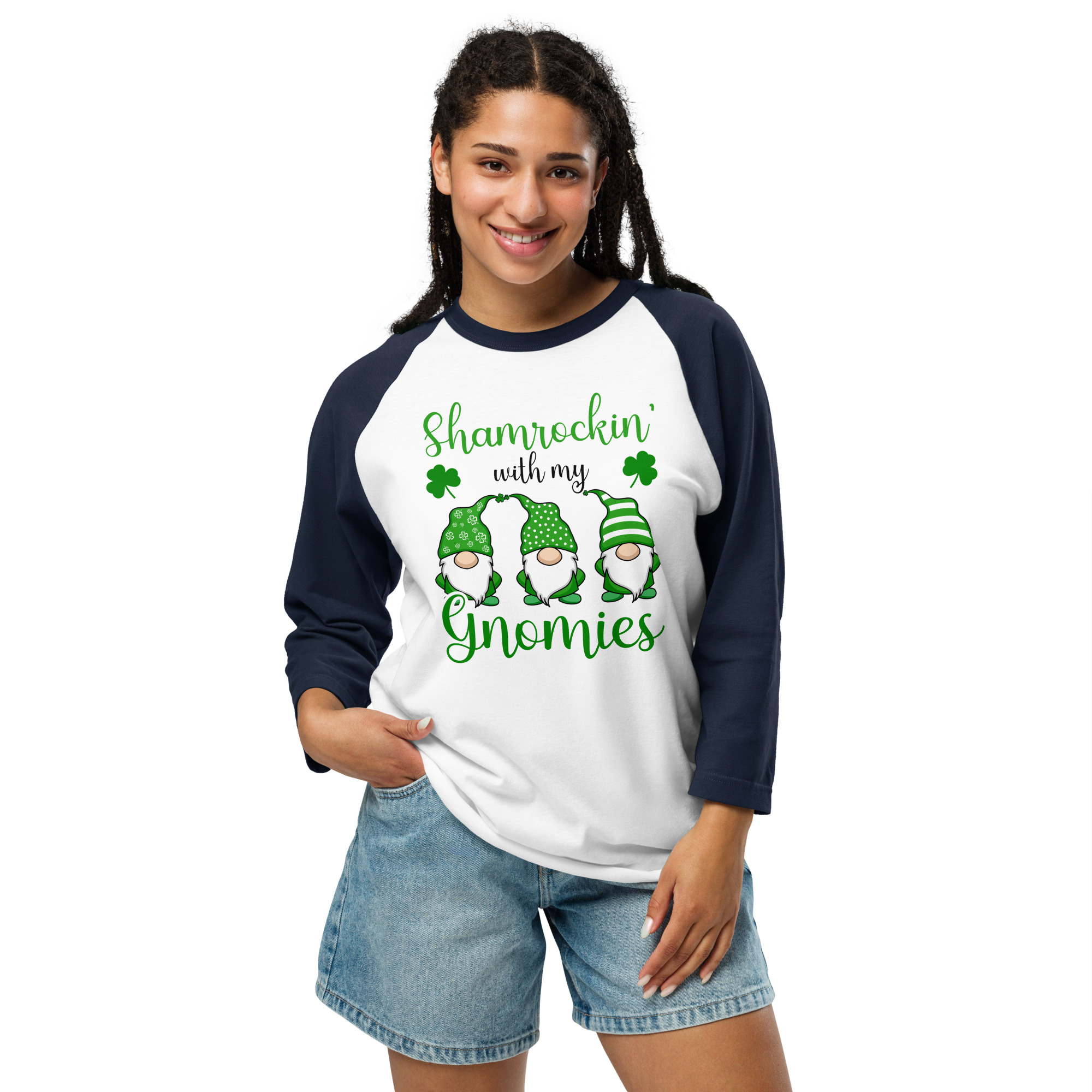 st. patrick's day 3/4 sleeve raglan shirt