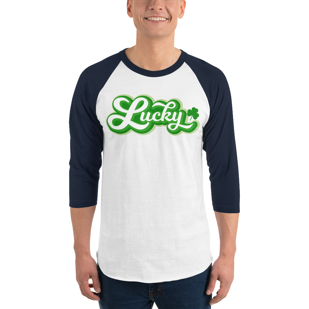 st. patrick's day 3/4 sleeve raglan shirt