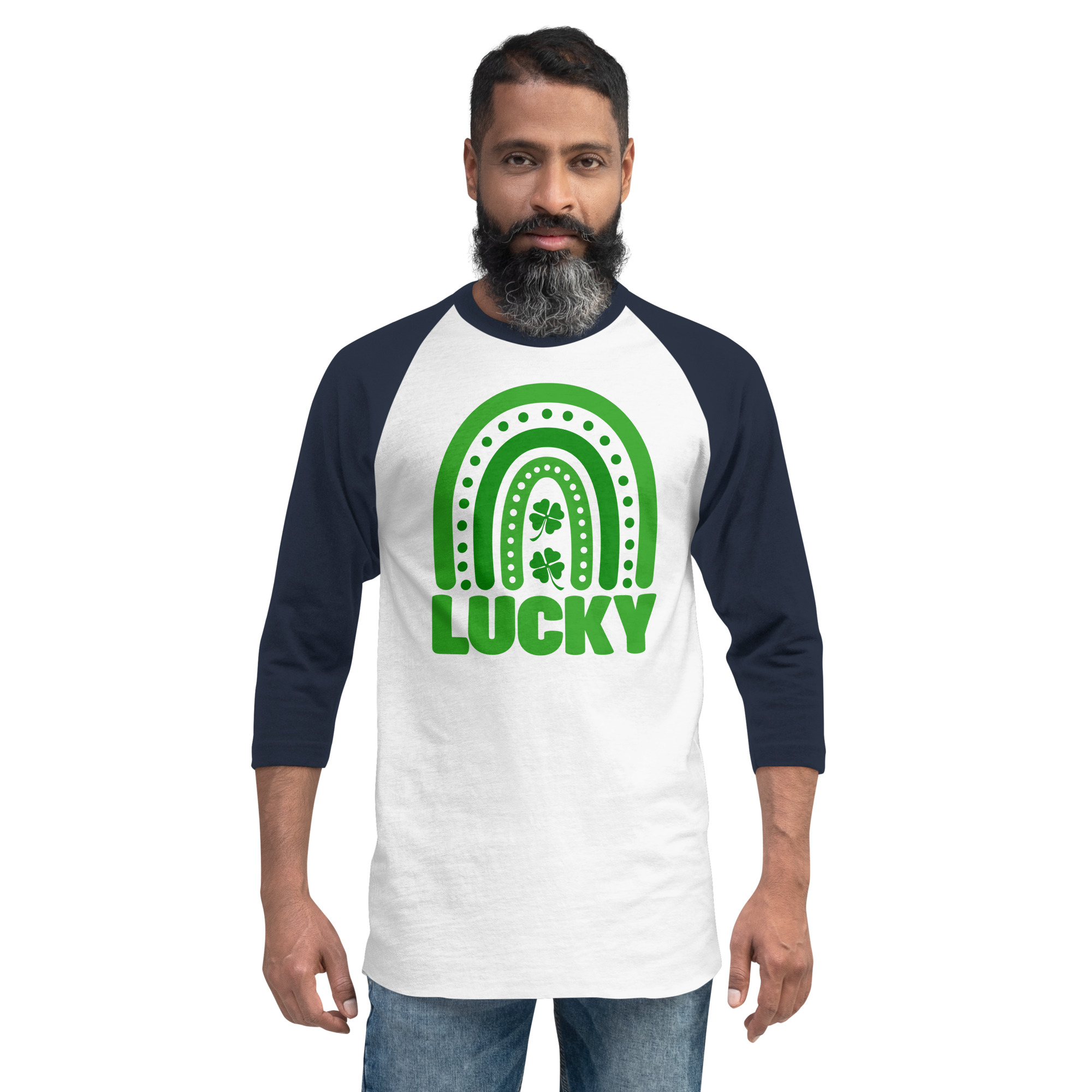 st. patrick's day 3/4 sleeve raglan shirt