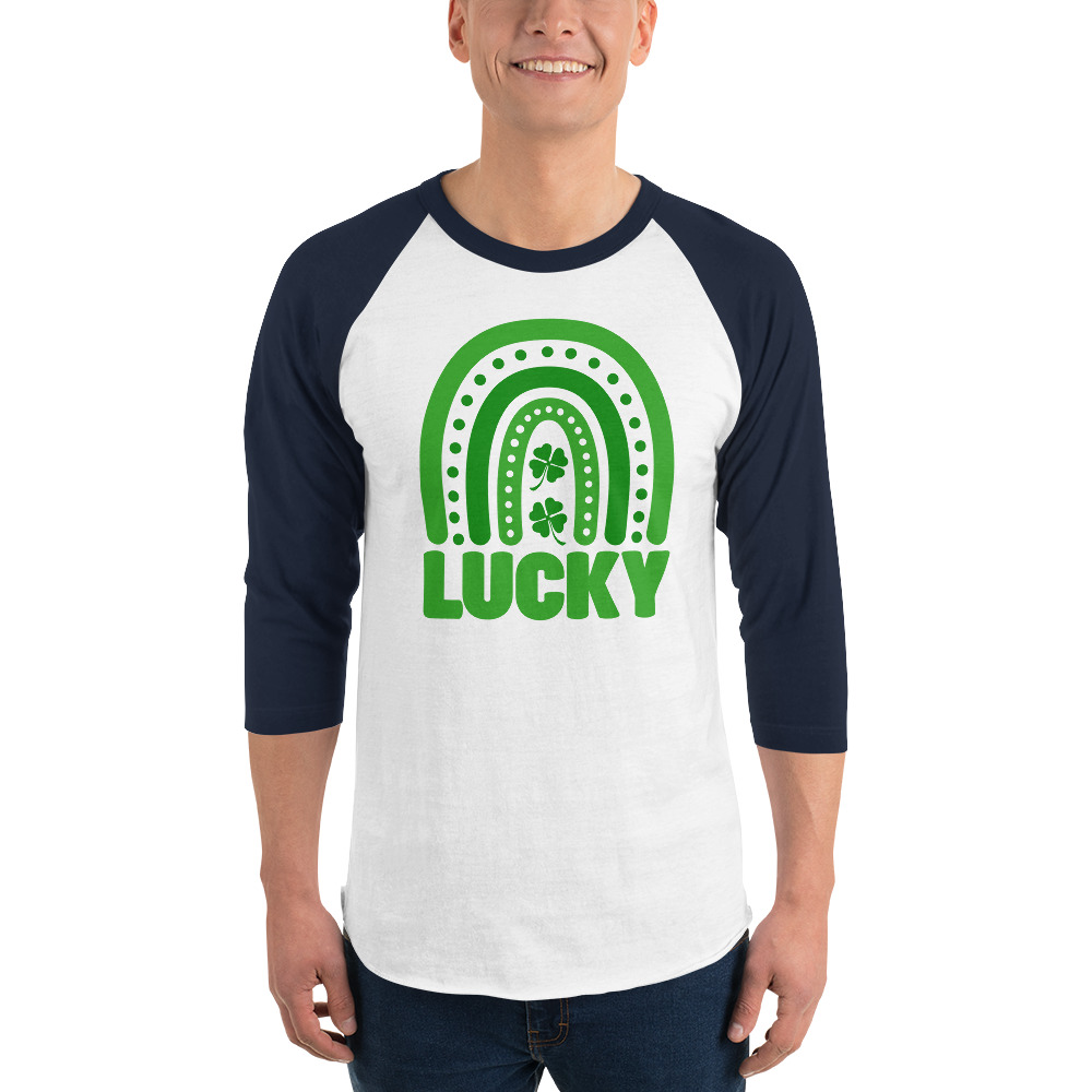 st. patrick's day 3/4 sleeve raglan shirt