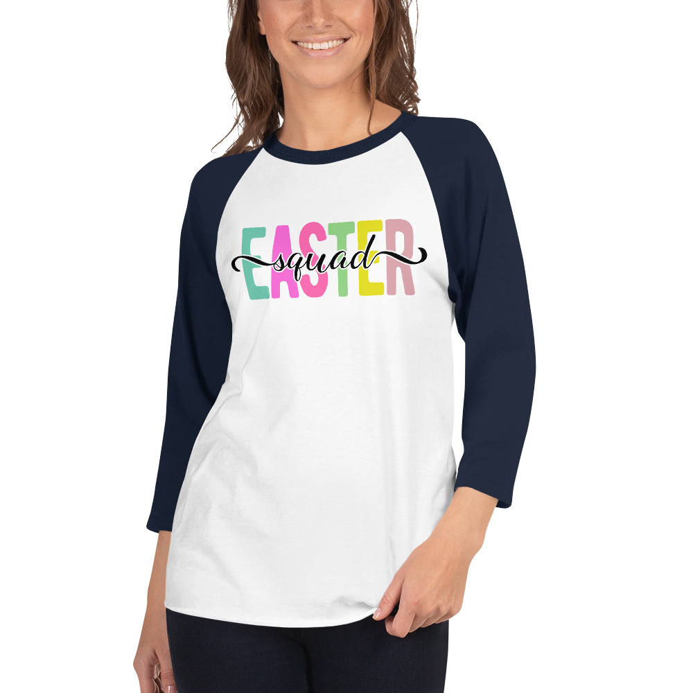 easter squad 3/4 sleeve raglan shirt