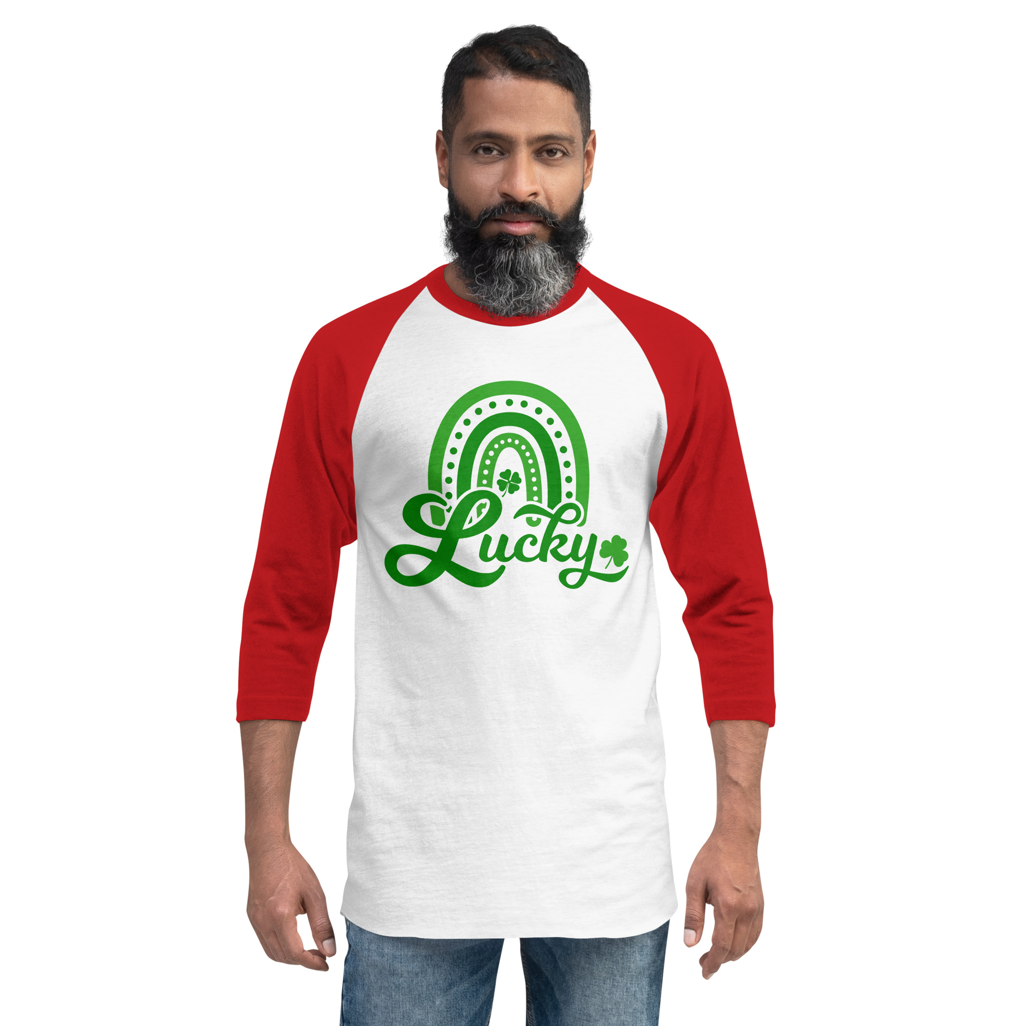 st. patrick's day 3/4 sleeve raglan shirt