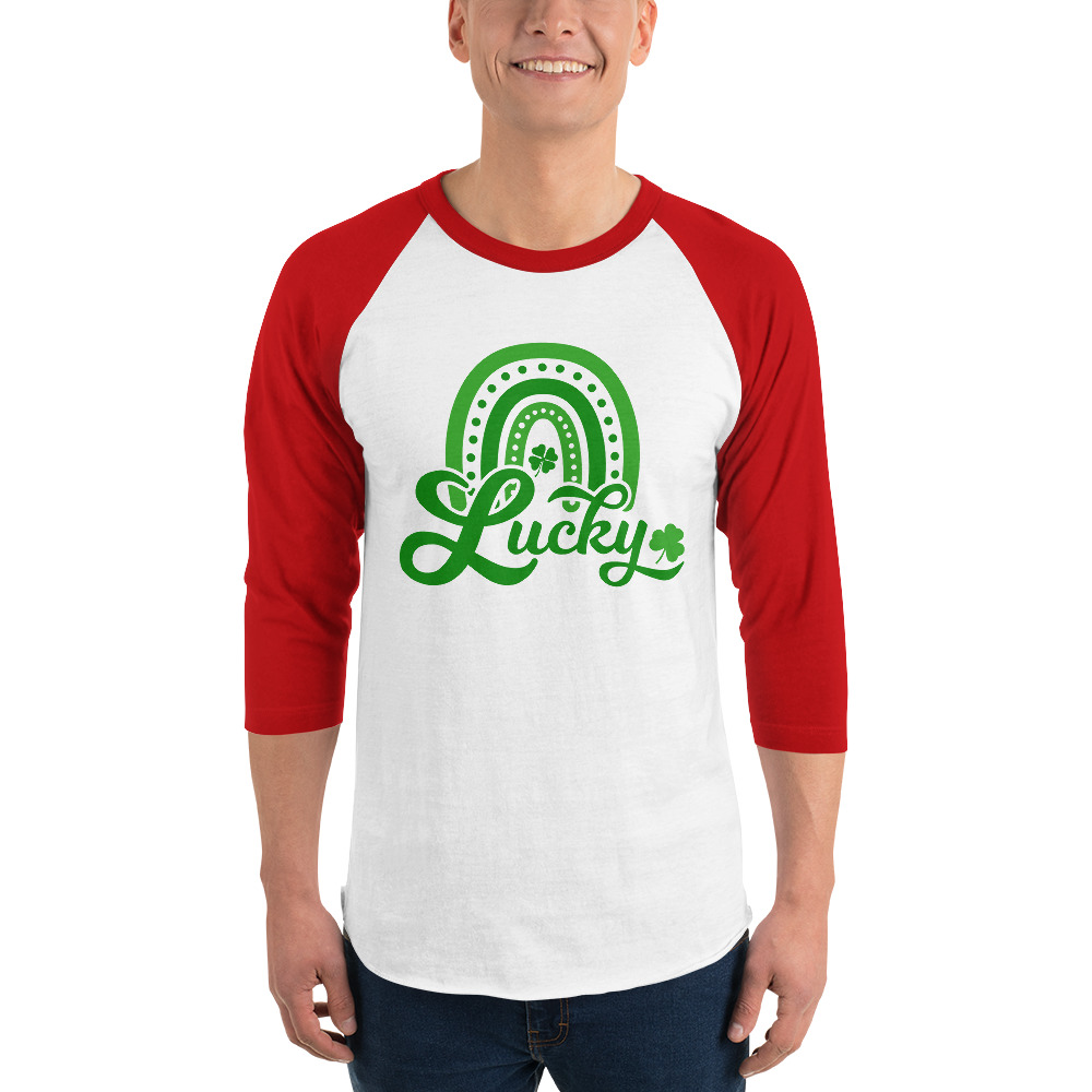 st. patrick's day 3/4 sleeve raglan shirt