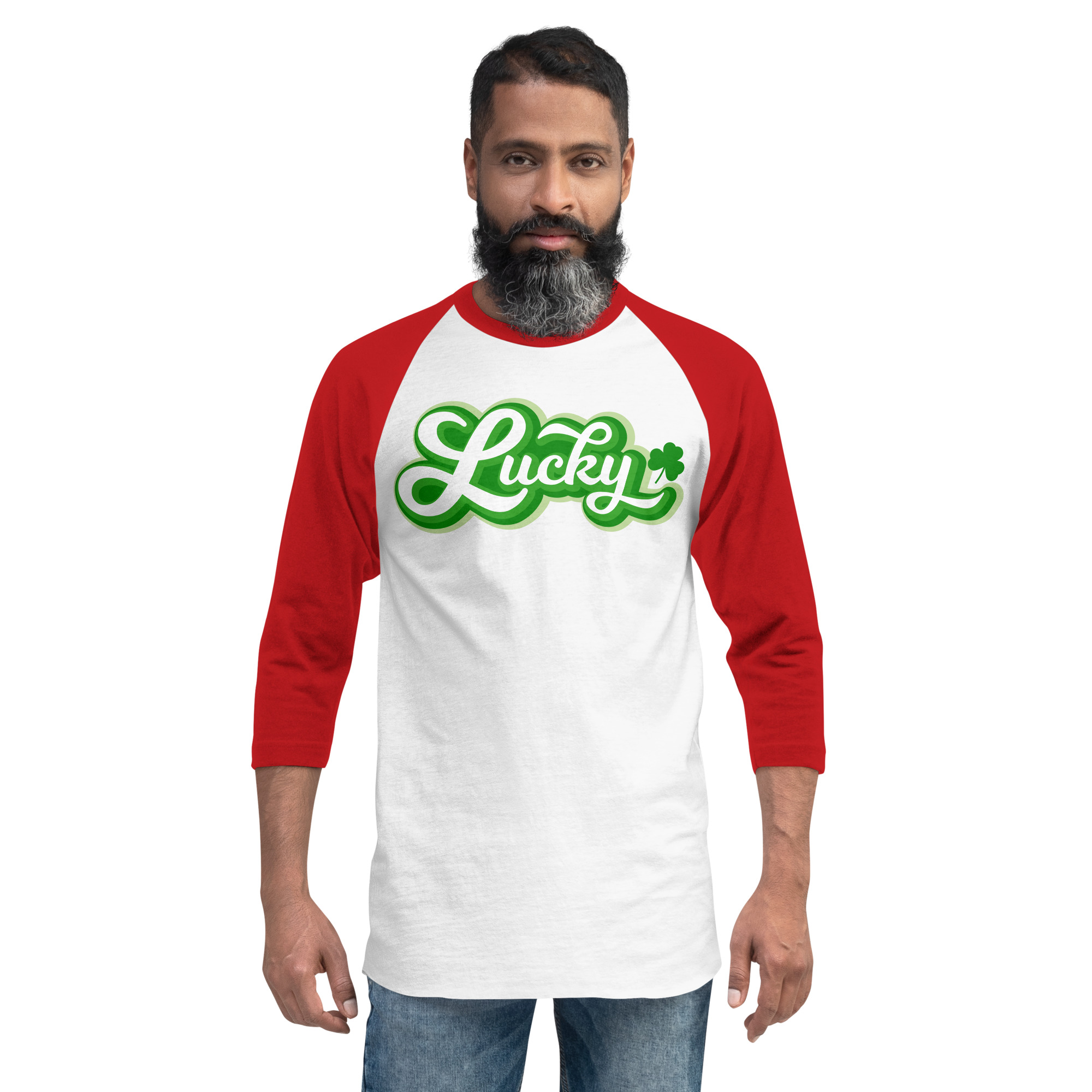 st. patrick's day 3/4 sleeve raglan shirt