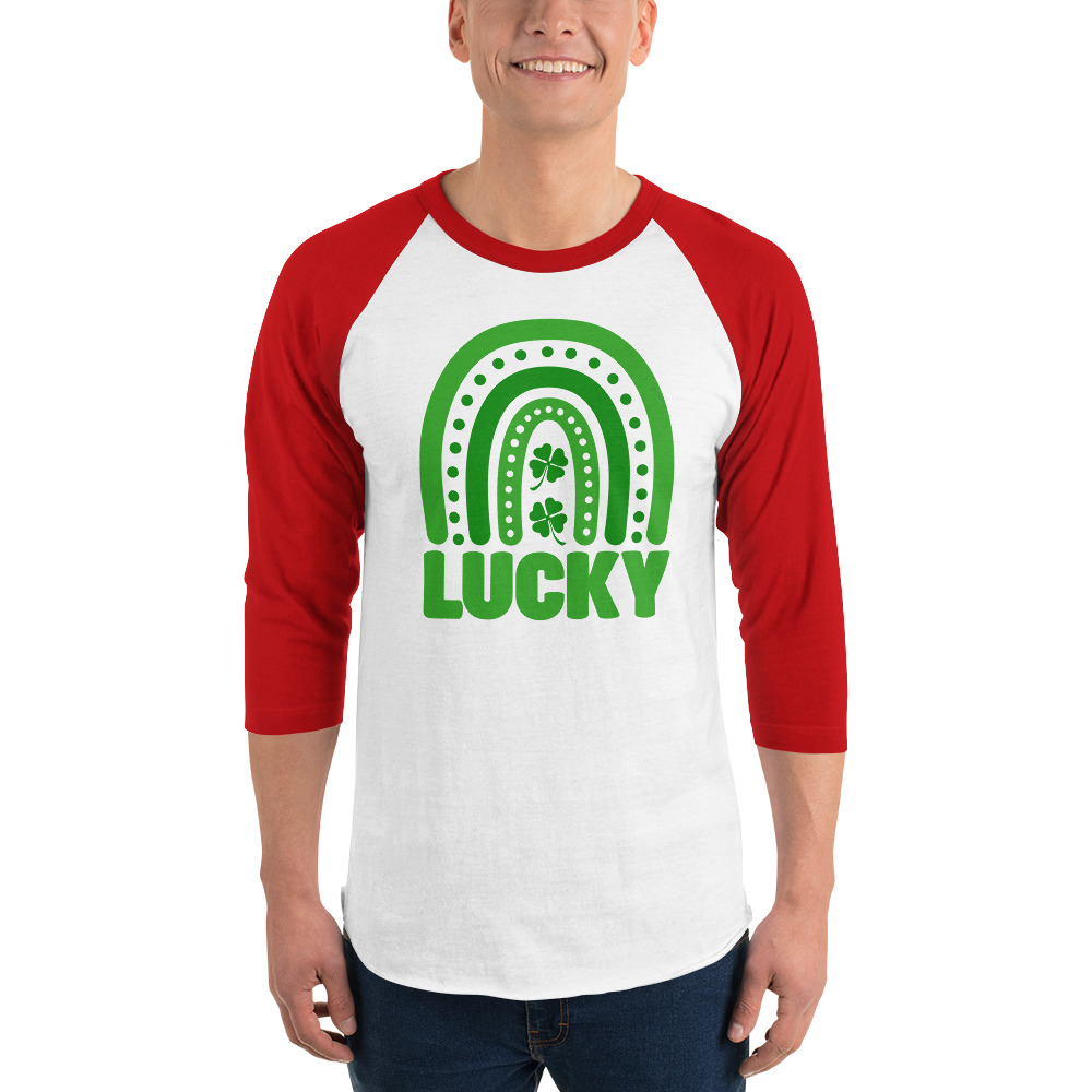 st. patrick's day 3/4 sleeve raglan shirt
